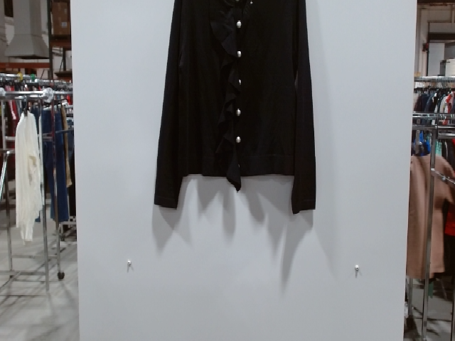 Black Ruffle Front Cardigan