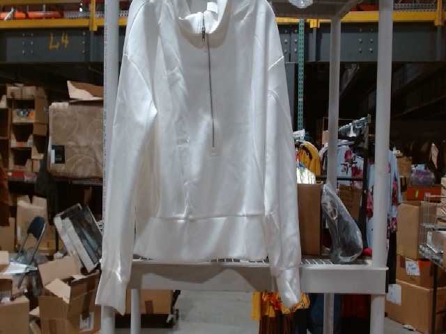 Women's White Activewear Sweatshirt
