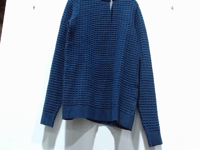 Textured Cotton Blue Sweater