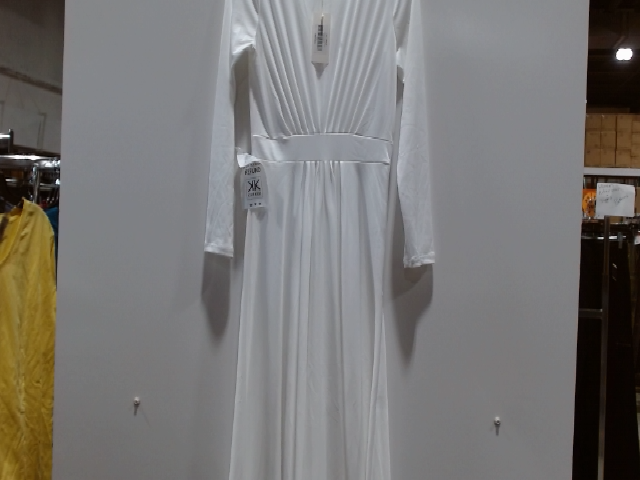 KK Trends Women's White Long Sleeve Maxi Dress Size M