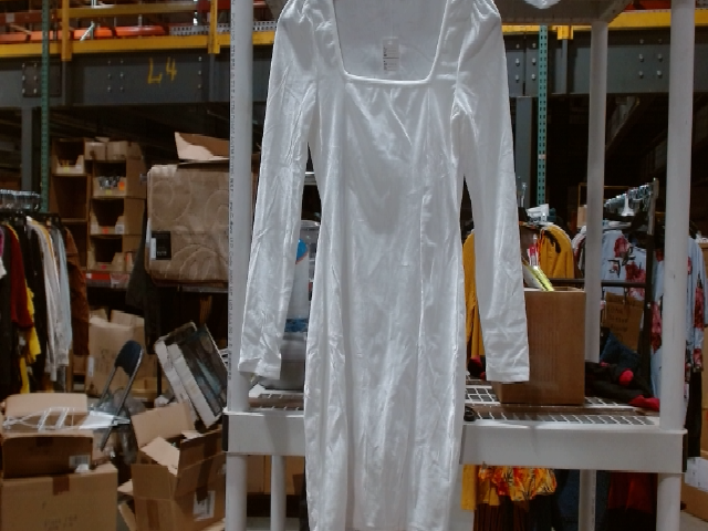 A New Day Women's White Square Neck Long Sleeve Mini Dress