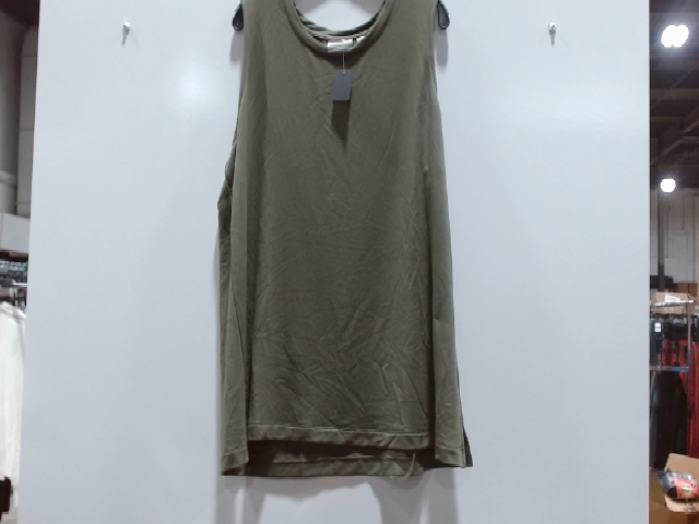 Eileen Fisher Green Cotton Sleeveless Sweatshirt