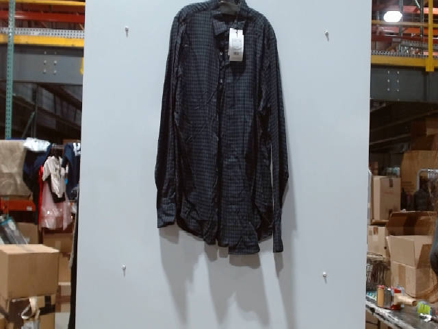 Zara Men's Black Plaid Long Sleeve Button-Down Shirt