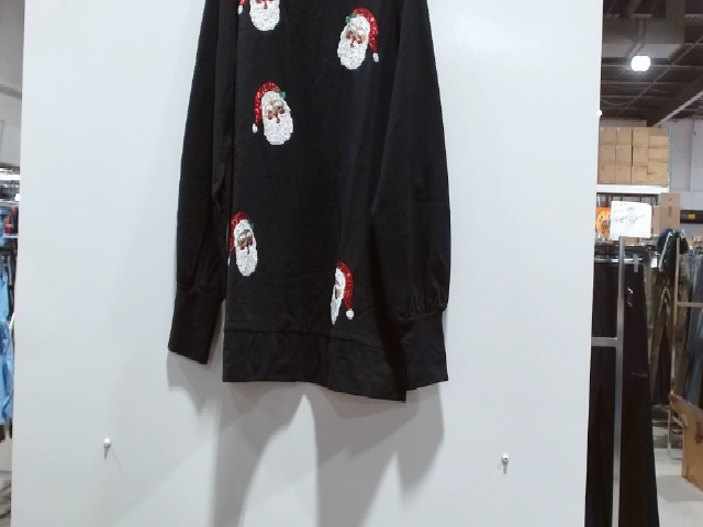 H&M Black Santa Claus Sequin Sweatshirt