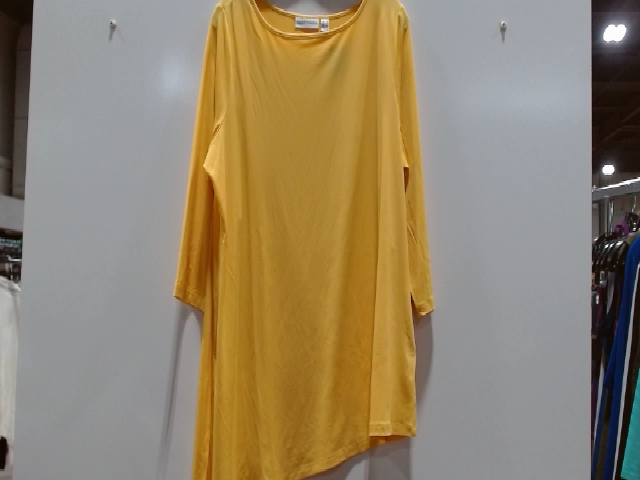 NIC+ZOE Women's Yellow 3/4 Sleeve Asymmetrical Hem Top