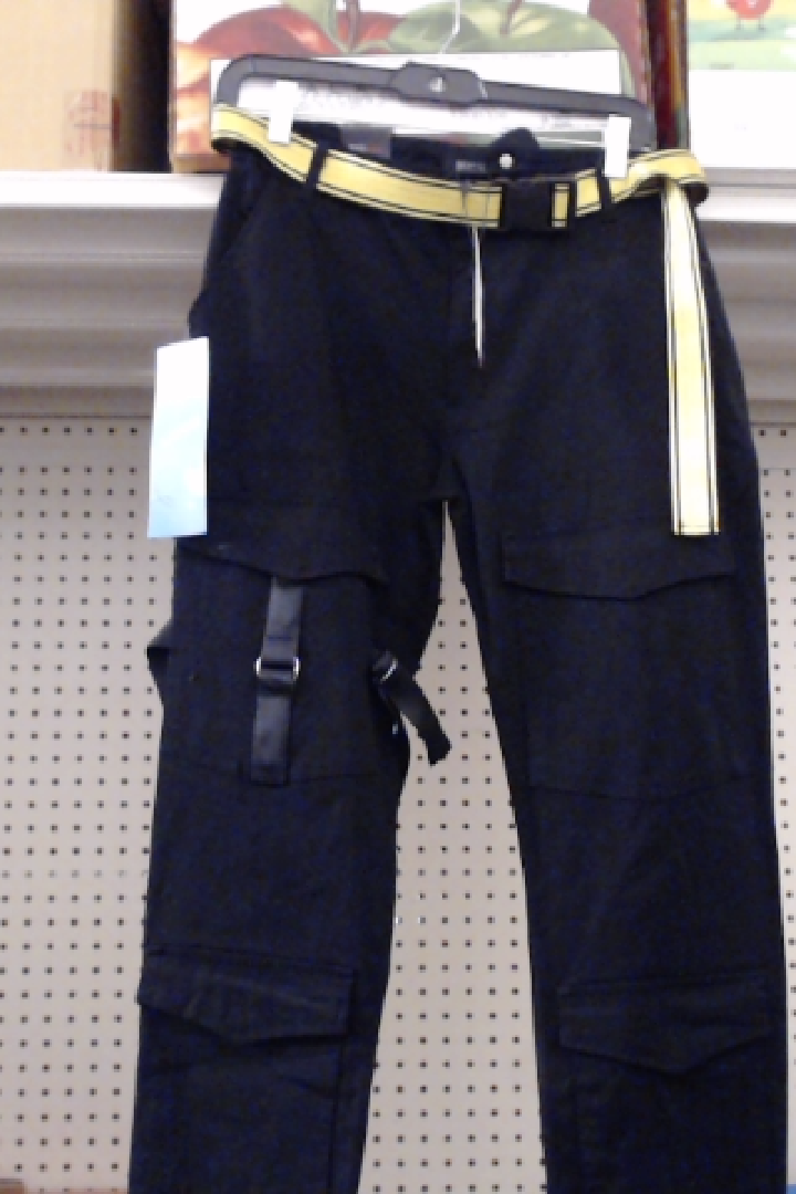 Black belted cargo pants