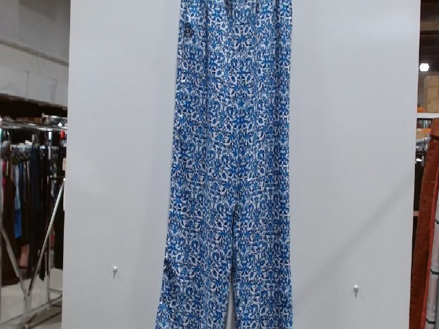 Blue Floral Print Pants