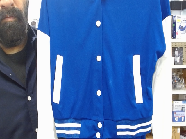 Blue and White Varsity Style Jacket