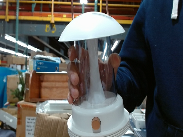 White mushroom style hanging lamp