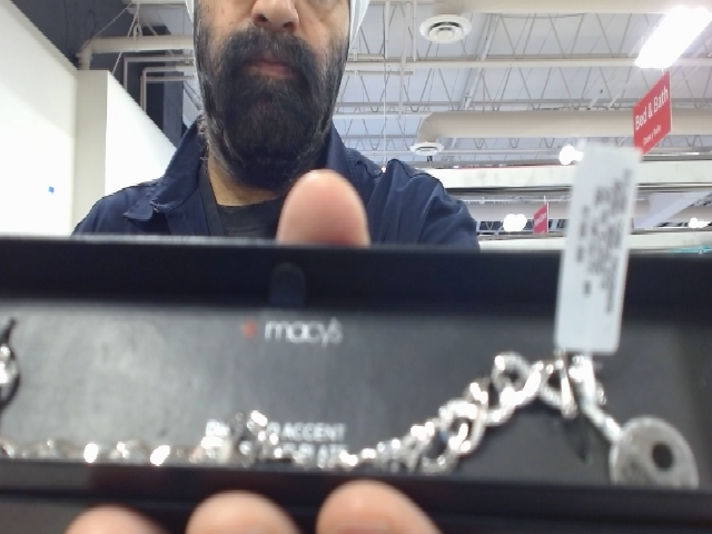 Macy's Silver Tone Accent Stone Charm Bracelet