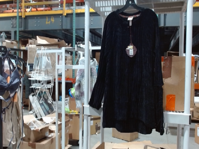 CJ Banks Black Velvet Long Sleeve Top