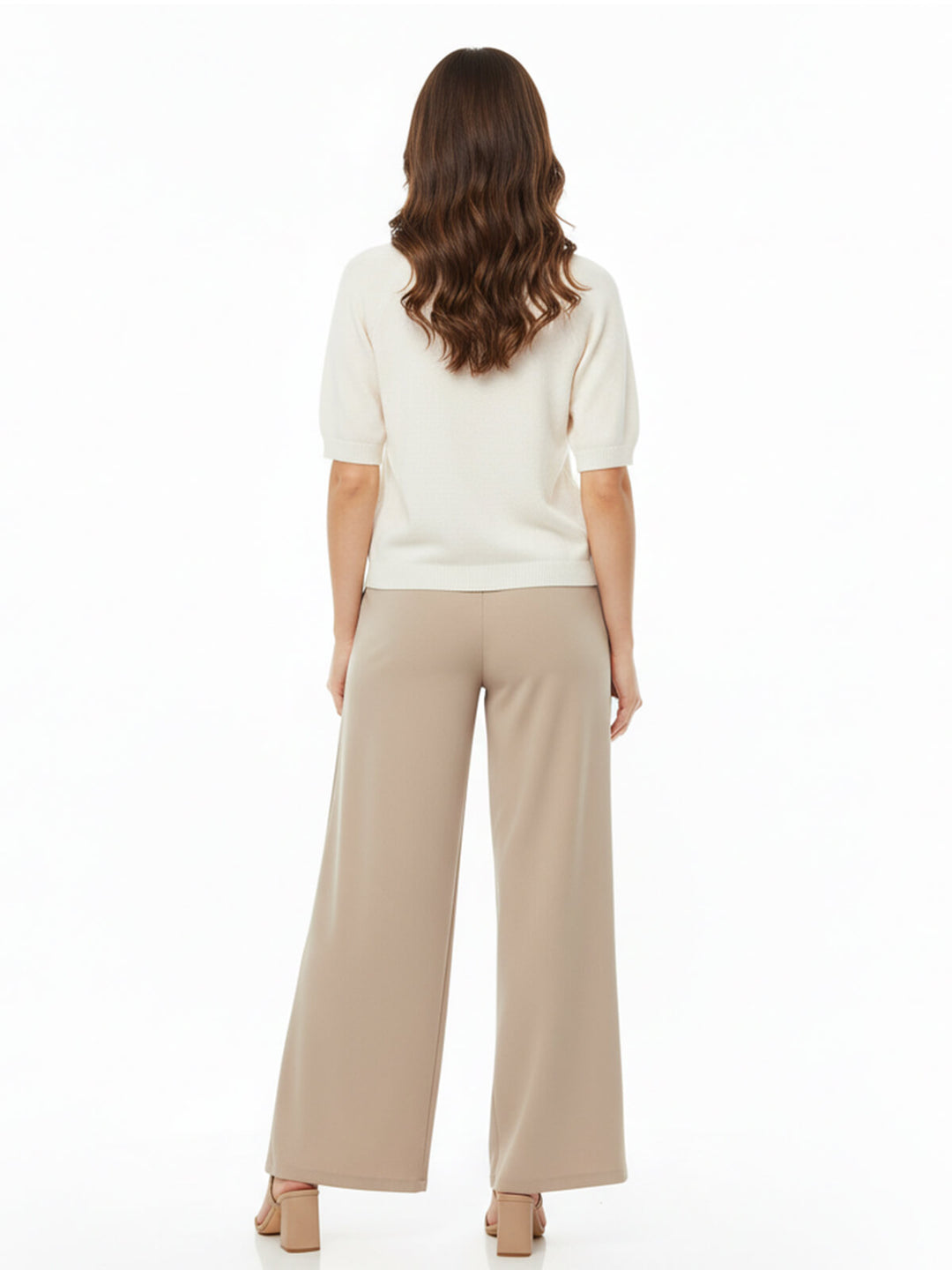Beige Polyester Pants