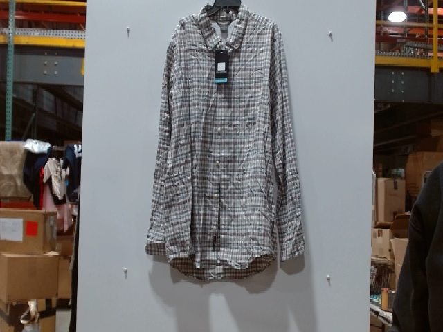 Gray Plaid Button-Down Shirt