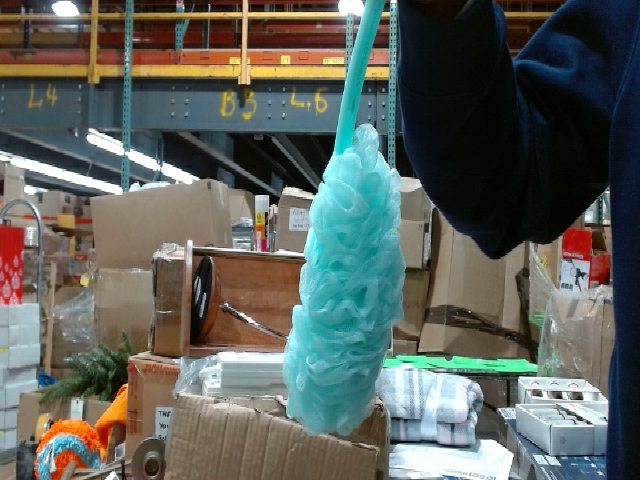 Blue Loofah with Handle
