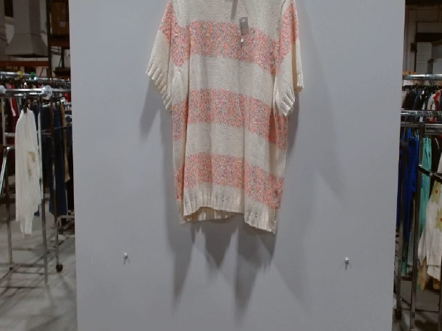 Catherines Women's Striped Short Sleeve Sweater