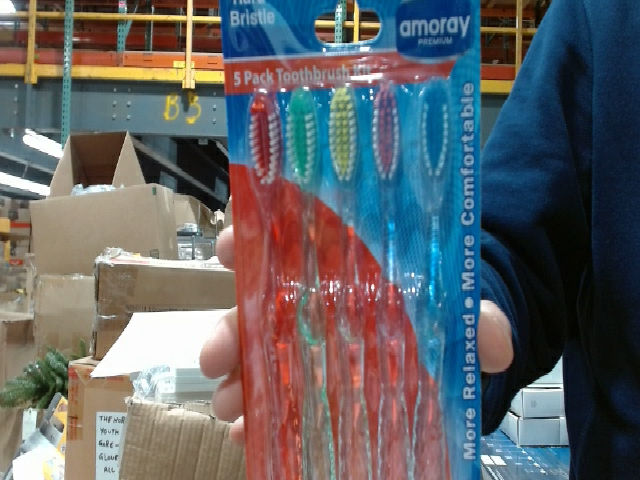 Amoray Premium Hard Bristle Toothbrush 5-Pack