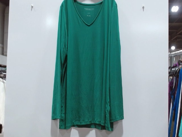 Karen Miller Long Sleeve Green V-neck Shirt