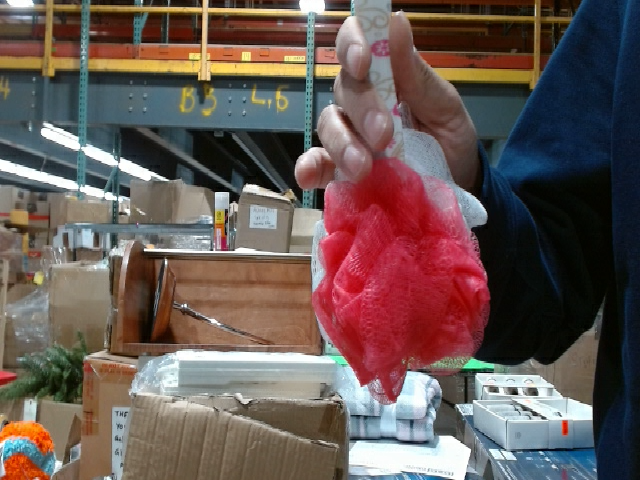 Pink Nylon Bath Loofah