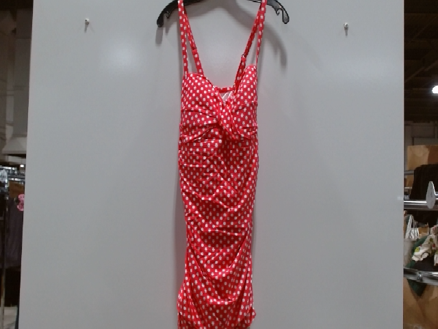 Anne Cole Red Polka Dot Ruched One-Piece Swimsuit