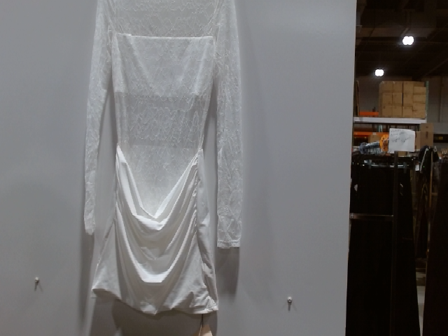 Wilfred Free White Lace Long Sleeve Mini Dress