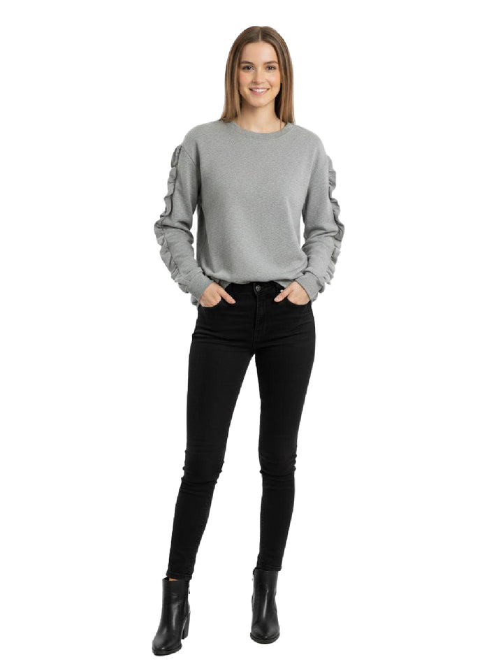 Ruffled Sleeve Long Sleeve Top
