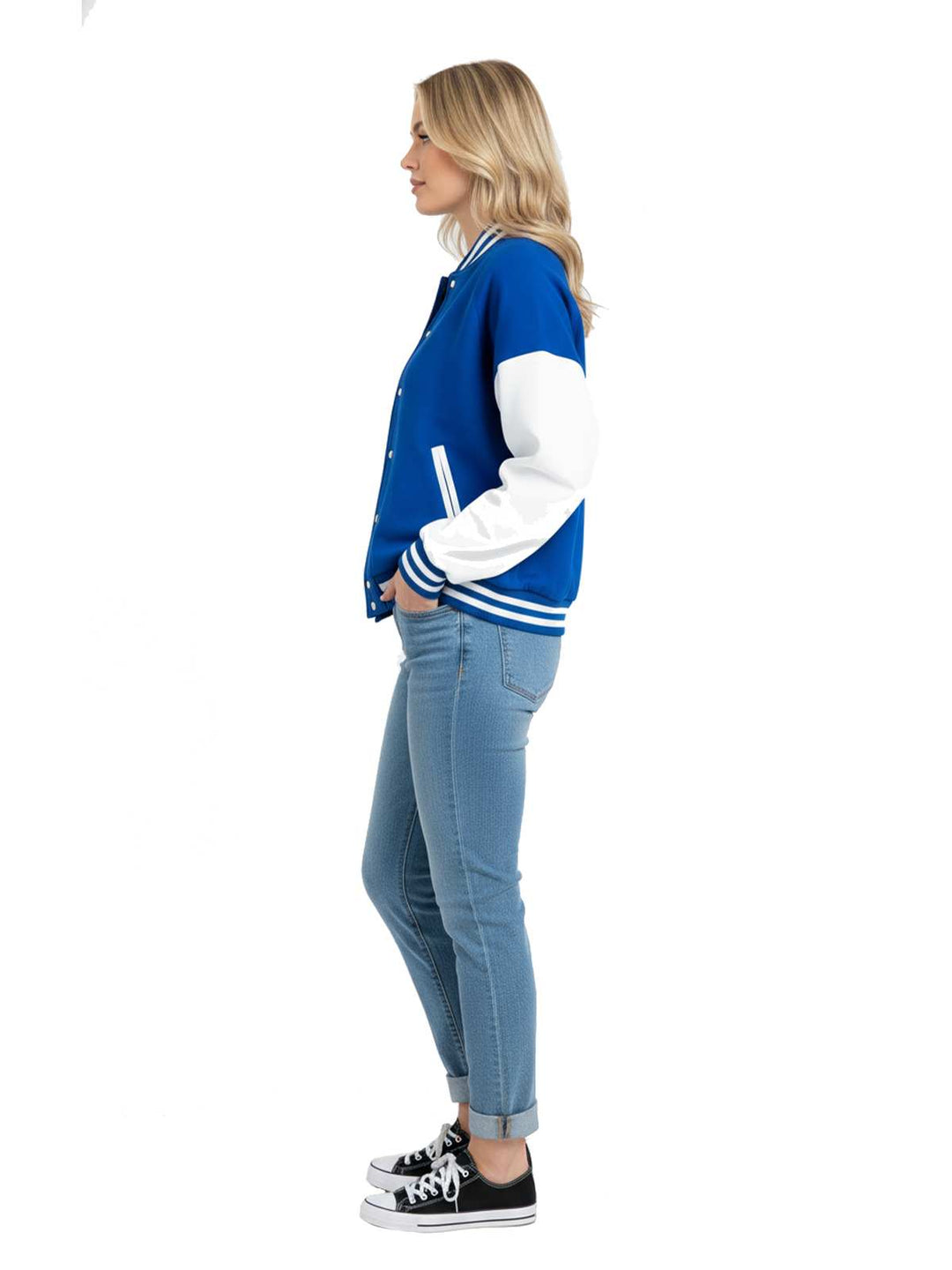 Blue and White Varsity Style Jacket