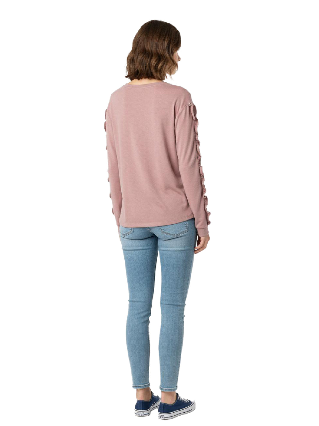 Love Tree Long Sleeve Ruffle Top