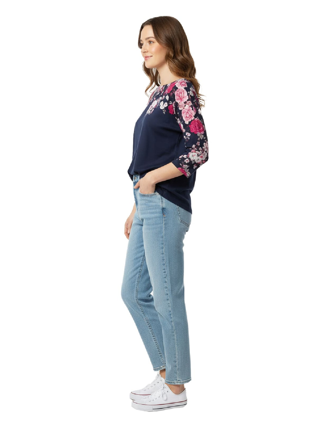 Joules Harbour Luxe Boat Neck Floral Print Blouse
