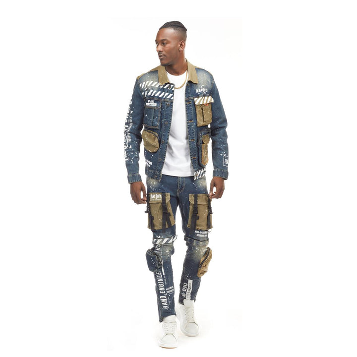 Smoke Rise Utility Fashion Jeans Mens Style : Jp21502