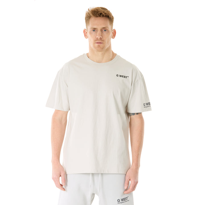 G WEST MENS  LIFESTYLE PREMIUM T-SHIRT - GRAY VIOLET