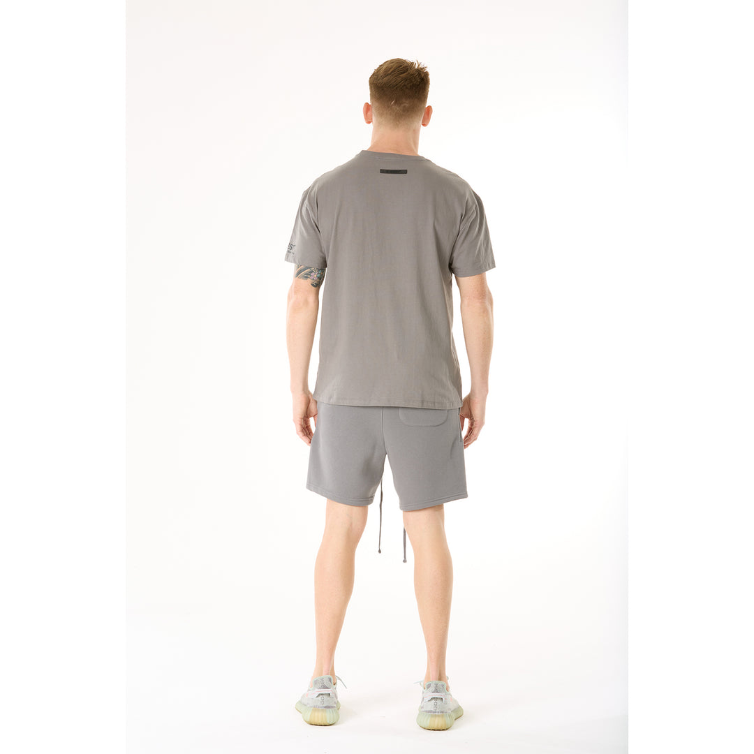 G WEST MENS  LIFESTYLE PREMIUM T-SHIRT - CHARCOAL GRAY 