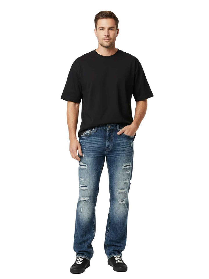 Rock Revival Men's Distressed Straight Leg Jeans