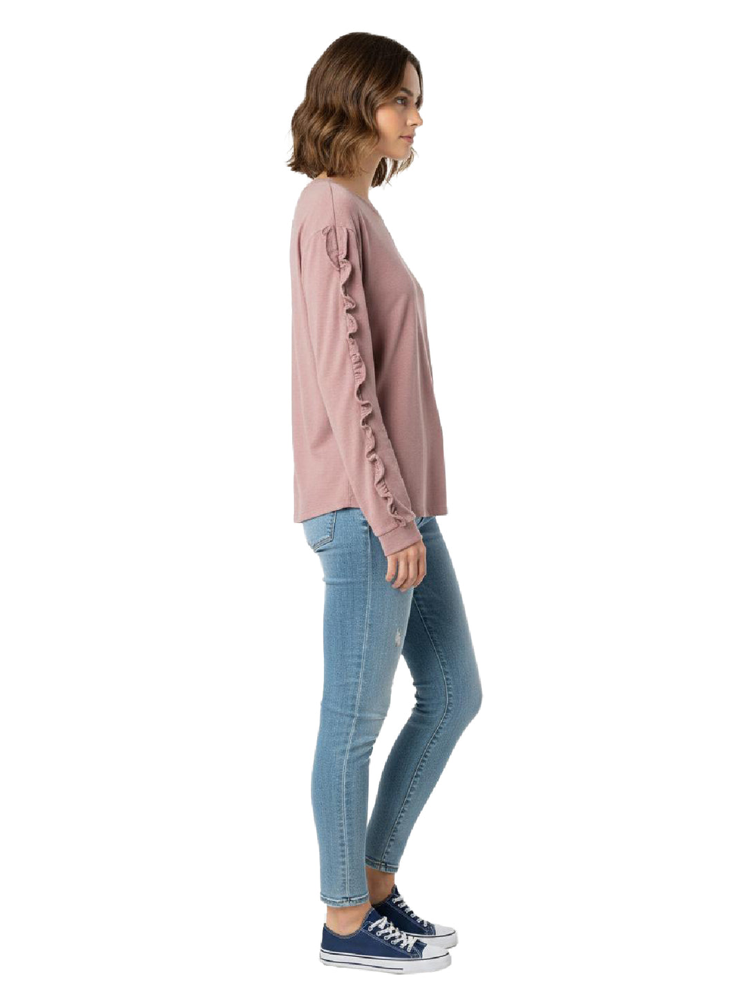 Love Tree Long Sleeve Ruffle Top