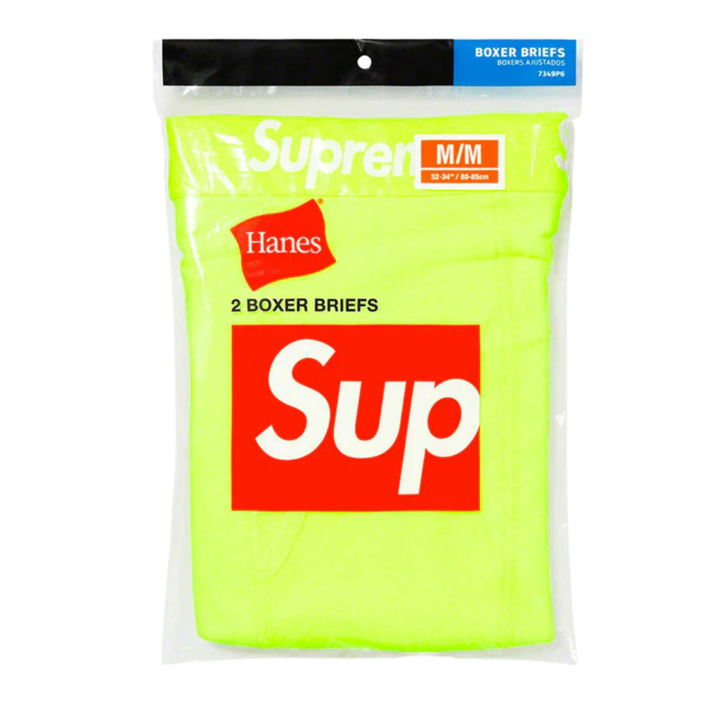 Supreme Hanes Boxer Briefs (2 Pack) Flourescent Yellow