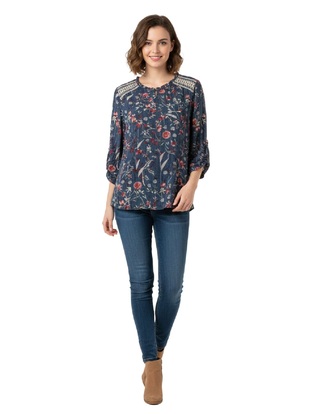 Lucky Brand Women's Floral Print Blouse