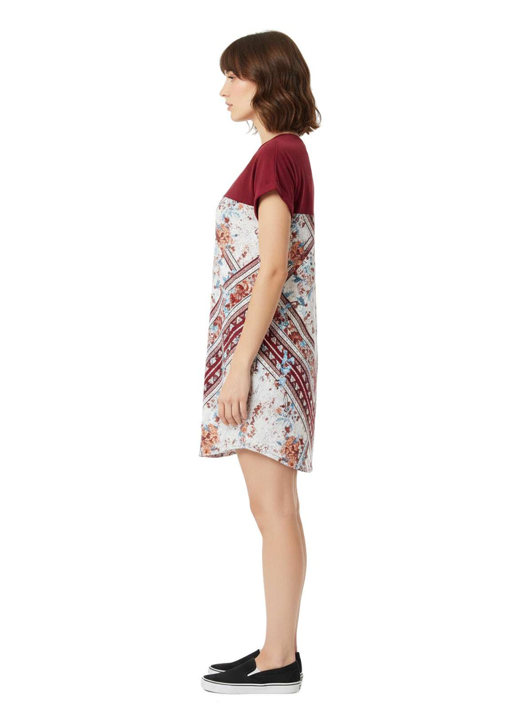 Love Tree Maroon Floral Blouse Size M