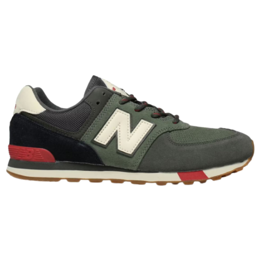 New Balance 574 Camo Green Team Red