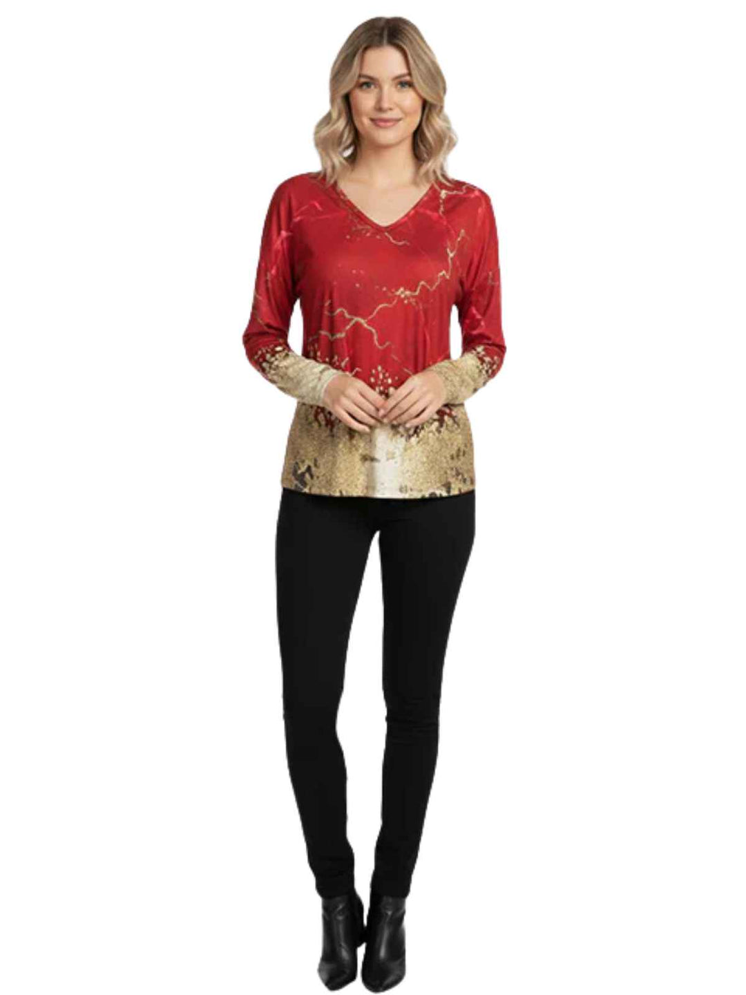 Red Marble Pattern Pajama Set