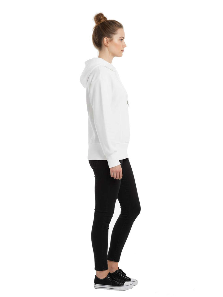 Women's White Activewear Sweatshirt