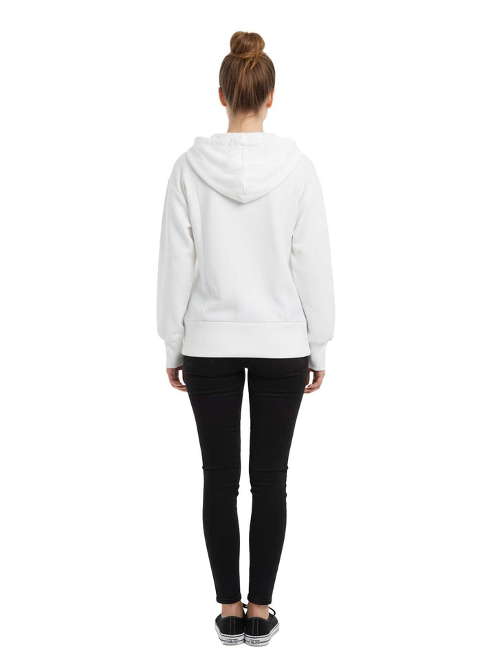 Women's White Activewear Sweatshirt