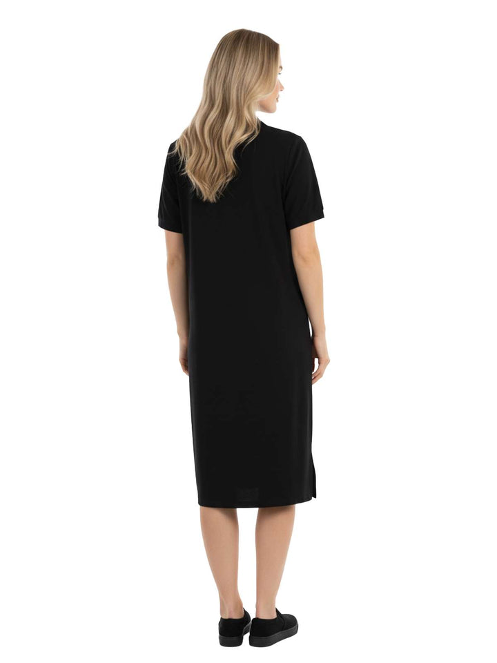 Caslon Women's Black Rayon Short Sleeve Dress Size M