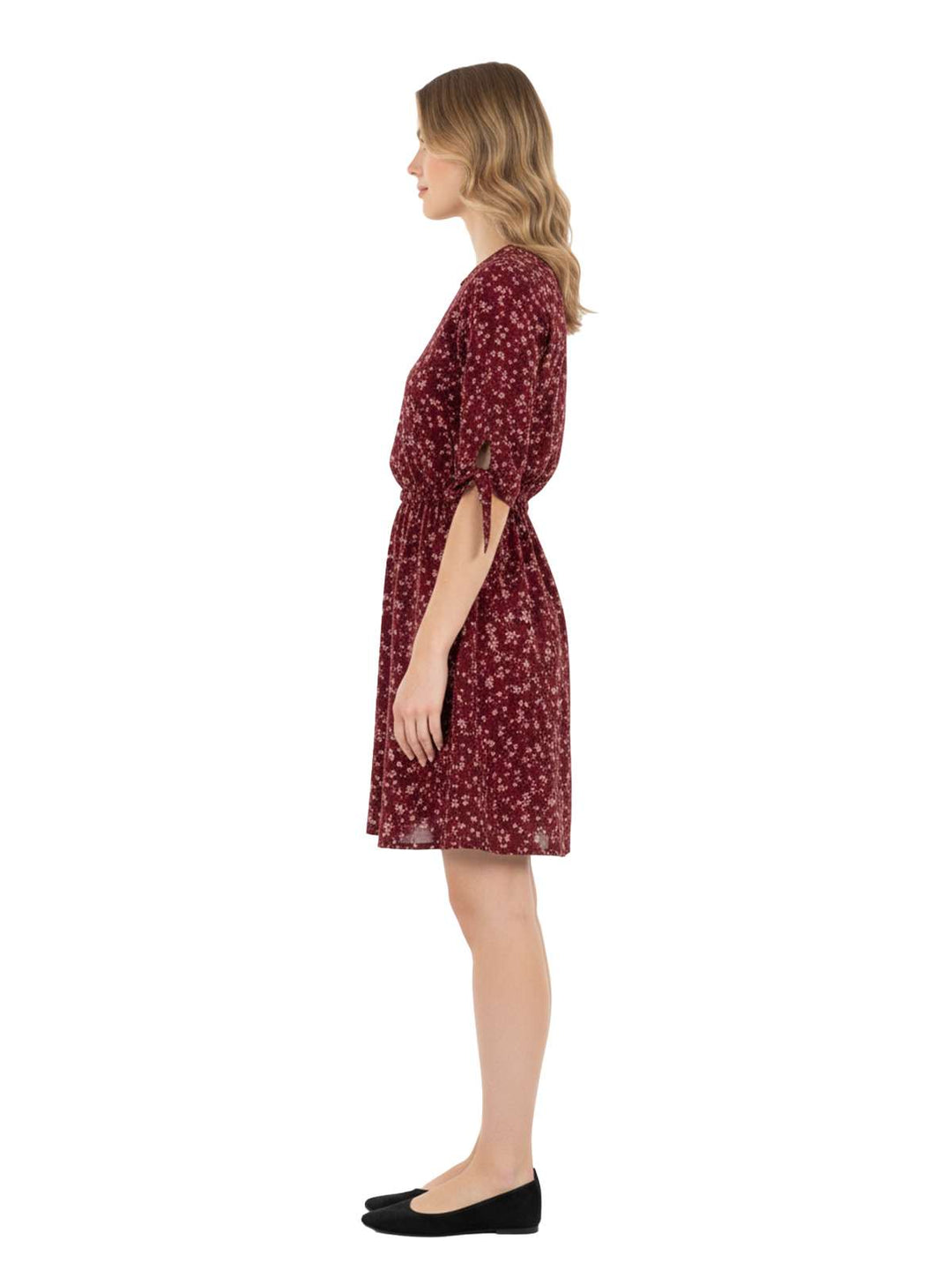 Knox Rose Women's Floral Print Surplice Midi Dress