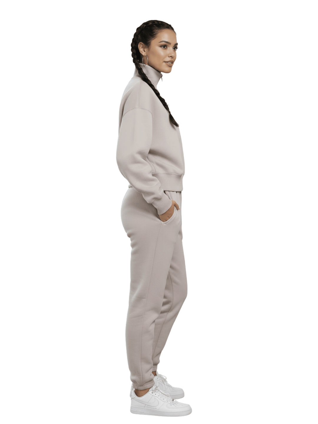 Nike Sportswear Phoenix Fleece Oversized 1/2-zip Crop Sweatshirt Womens Style : Dq5767