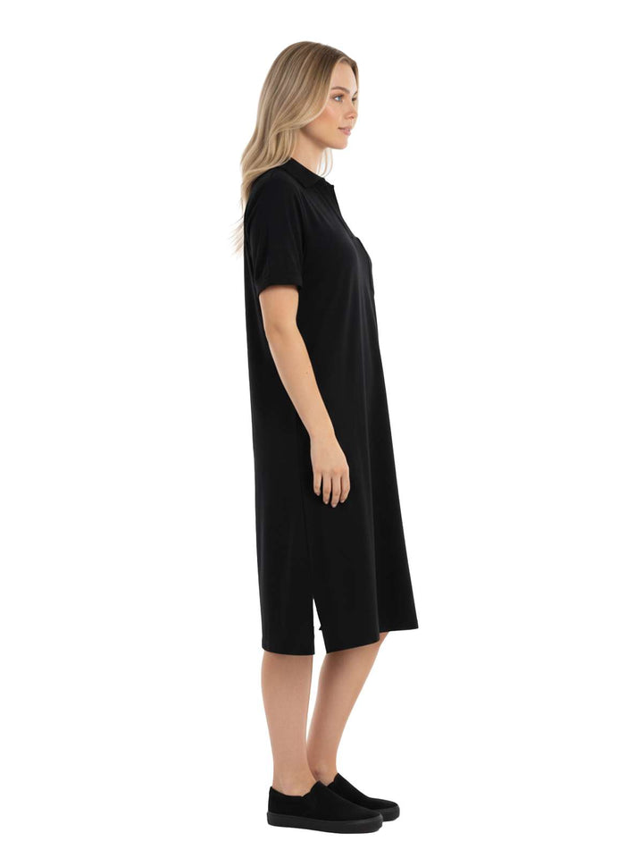 Caslon Women's Black Rayon Short Sleeve Dress Size M