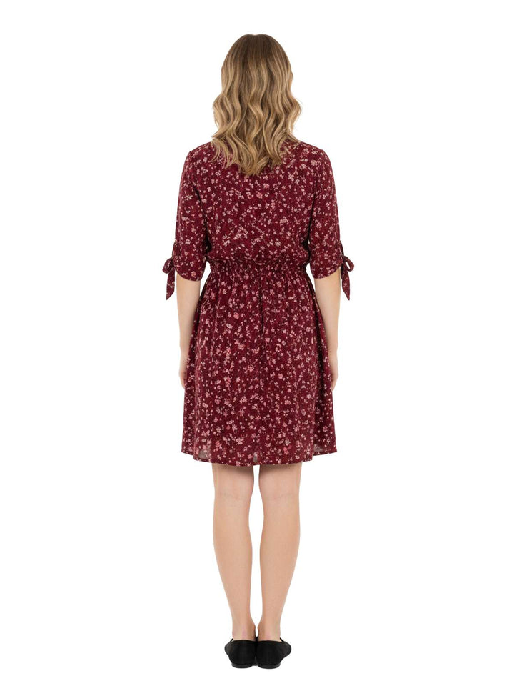 Knox Rose Women's Floral Print Surplice Midi Dress