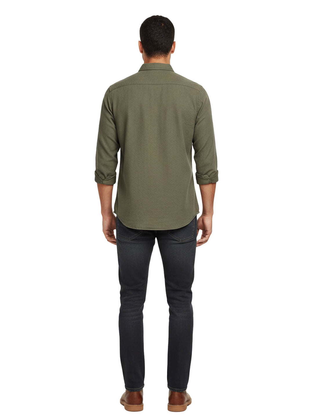 Green button down