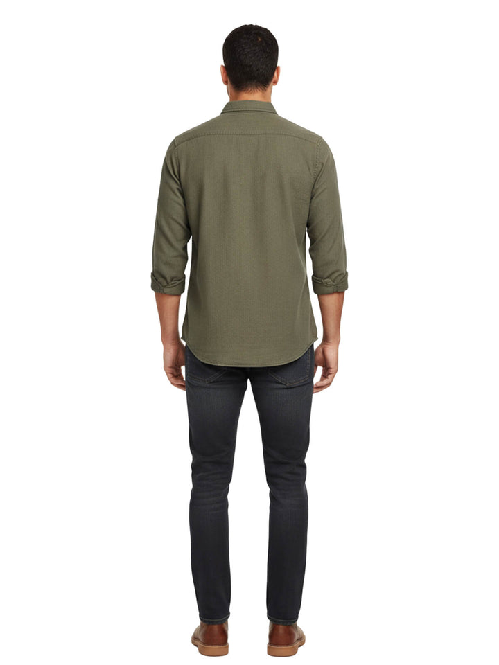 Green button down