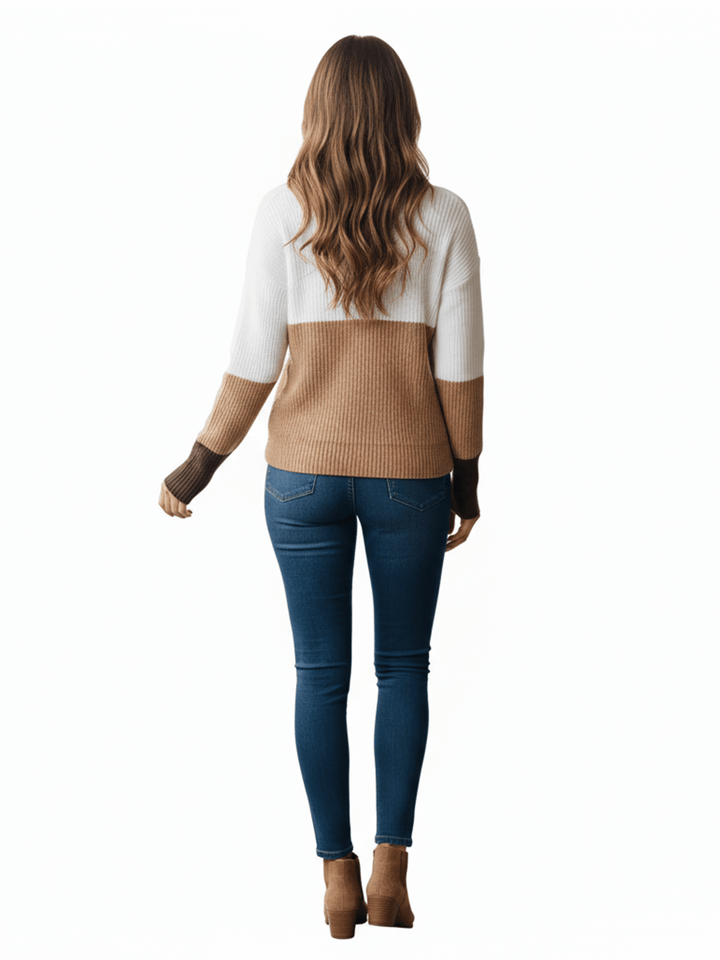 Two-Tone Knit Sweater