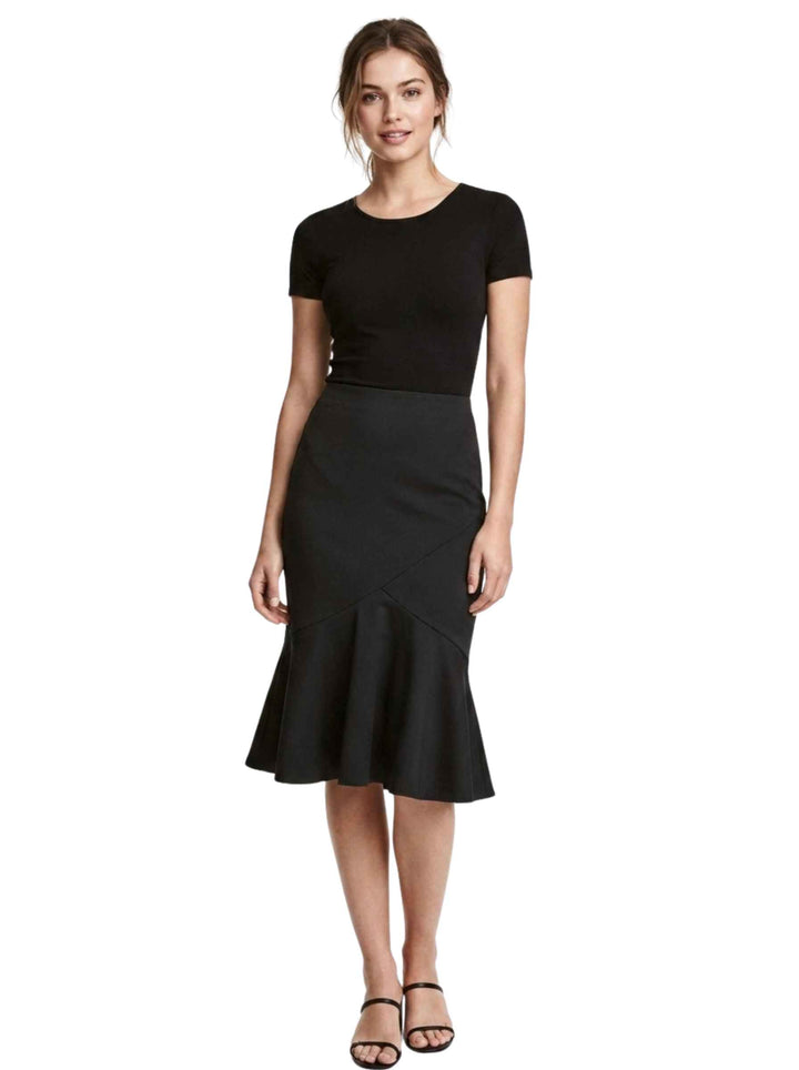 H&M Black Ruffle Skirt