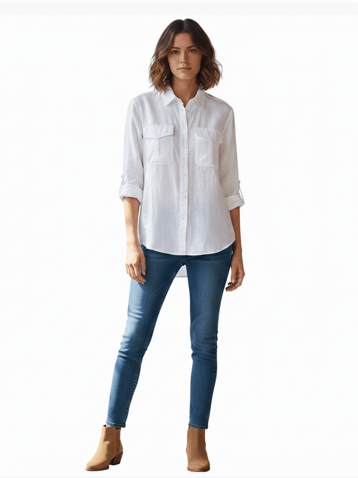 Eddie Bauer Women's Relaxed Roll Sleeve Shirt